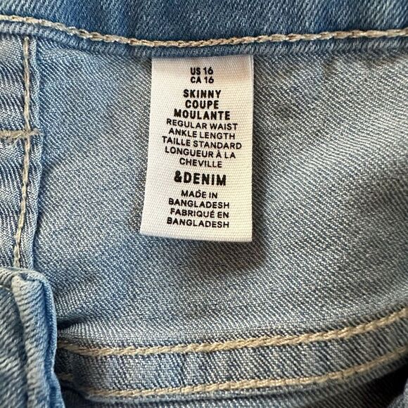 &Denim Women’s Jeans Factory Faded Stretch High Waisted Size 16 Plus - Picture 7 of 10